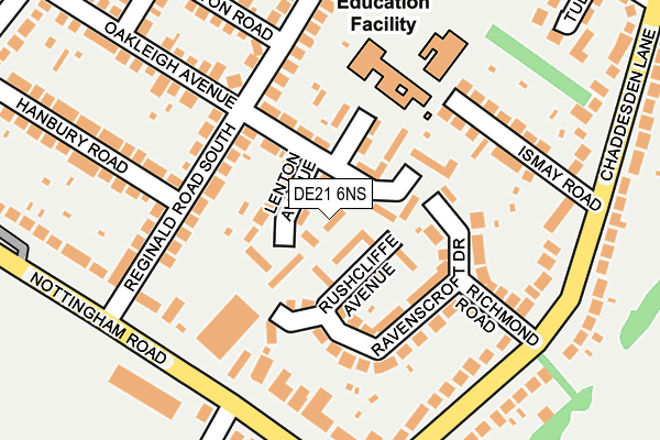 DE21 6NS map - OS OpenMap – Local (Ordnance Survey)