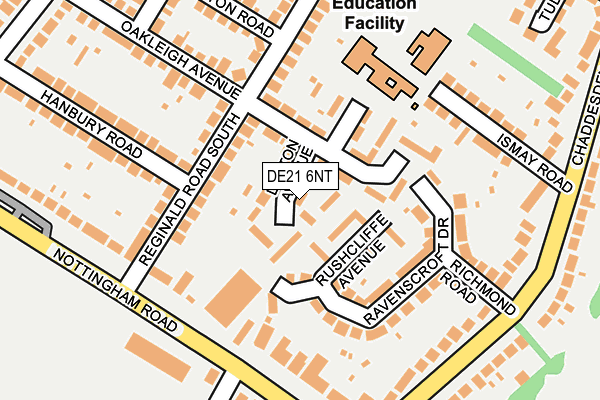 DE21 6NT map - OS OpenMap – Local (Ordnance Survey)