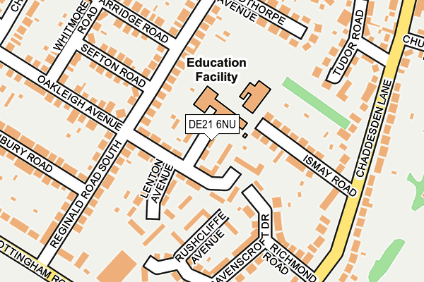 DE21 6NU map - OS OpenMap – Local (Ordnance Survey)