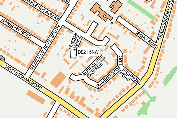 DE21 6NW map - OS OpenMap – Local (Ordnance Survey)