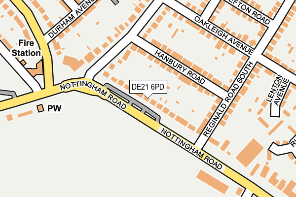 DE21 6PD map - OS OpenMap – Local (Ordnance Survey)