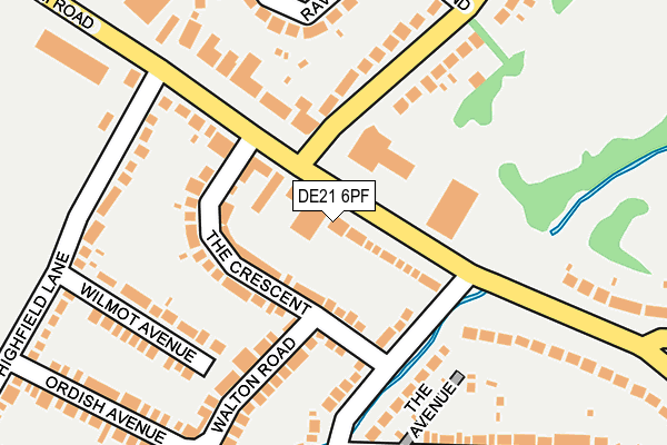 DE21 6PF map - OS OpenMap – Local (Ordnance Survey)