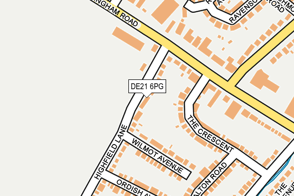 DE21 6PG map - OS OpenMap – Local (Ordnance Survey)