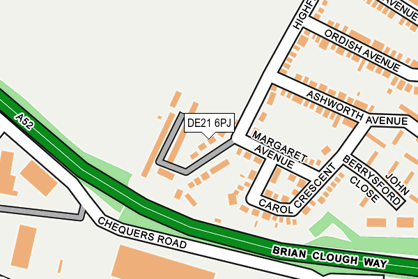 DE21 6PJ map - OS OpenMap – Local (Ordnance Survey)