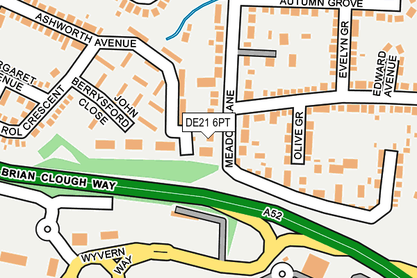 DE21 6PT map - OS OpenMap – Local (Ordnance Survey)