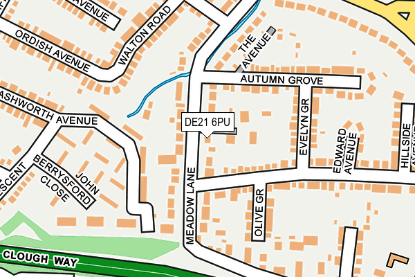 DE21 6PU map - OS OpenMap – Local (Ordnance Survey)