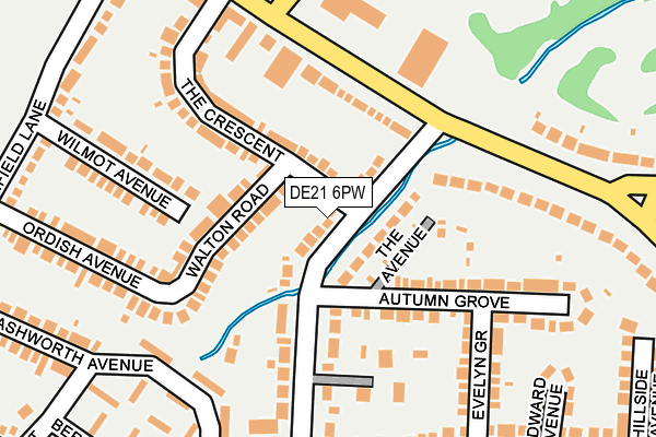 DE21 6PW map - OS OpenMap – Local (Ordnance Survey)