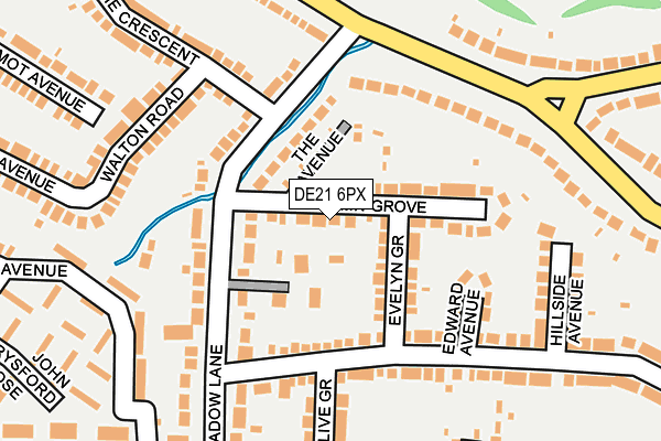 DE21 6PX map - OS OpenMap – Local (Ordnance Survey)