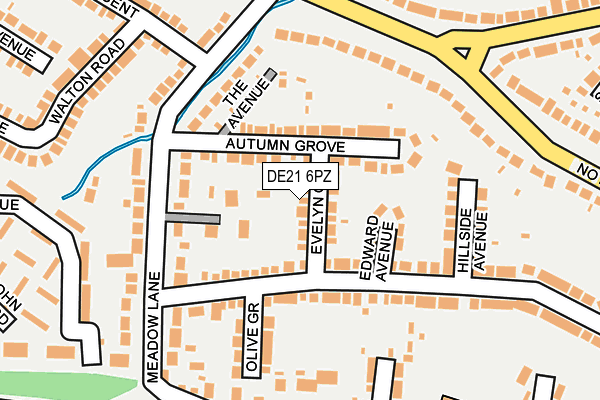 DE21 6PZ map - OS OpenMap – Local (Ordnance Survey)