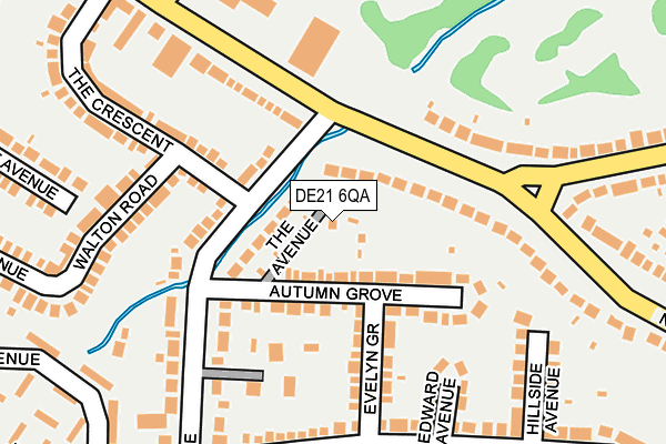 DE21 6QA map - OS OpenMap – Local (Ordnance Survey)