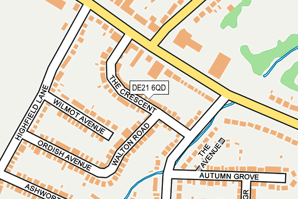 DE21 6QD map - OS OpenMap – Local (Ordnance Survey)