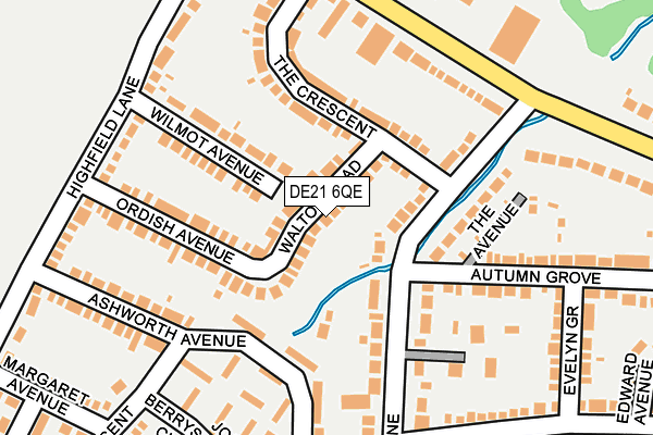 DE21 6QE map - OS OpenMap – Local (Ordnance Survey)