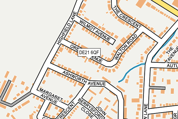 DE21 6QF map - OS OpenMap – Local (Ordnance Survey)