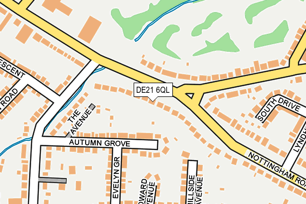 DE21 6QL map - OS OpenMap – Local (Ordnance Survey)