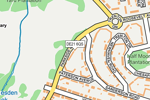 DE21 6QS map - OS OpenMap – Local (Ordnance Survey)