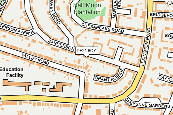 DE21 6QY map - OS OpenMap – Local (Ordnance Survey)