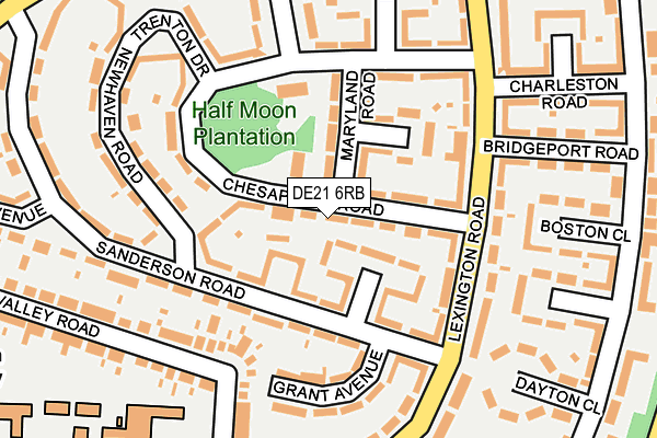 DE21 6RB map - OS OpenMap – Local (Ordnance Survey)