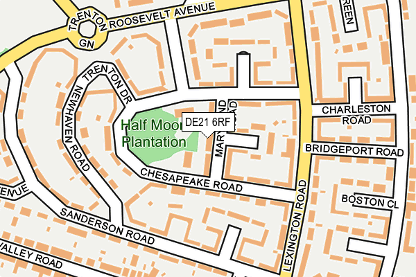 DE21 6RF map - OS OpenMap – Local (Ordnance Survey)