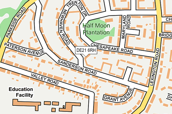DE21 6RH map - OS OpenMap – Local (Ordnance Survey)