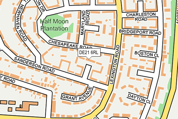DE21 6RL map - OS OpenMap – Local (Ordnance Survey)