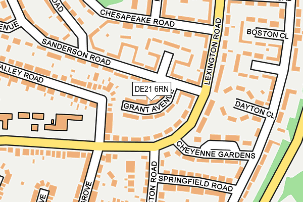 DE21 6RN map - OS OpenMap – Local (Ordnance Survey)