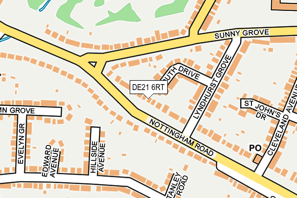 DE21 6RT map - OS OpenMap – Local (Ordnance Survey)