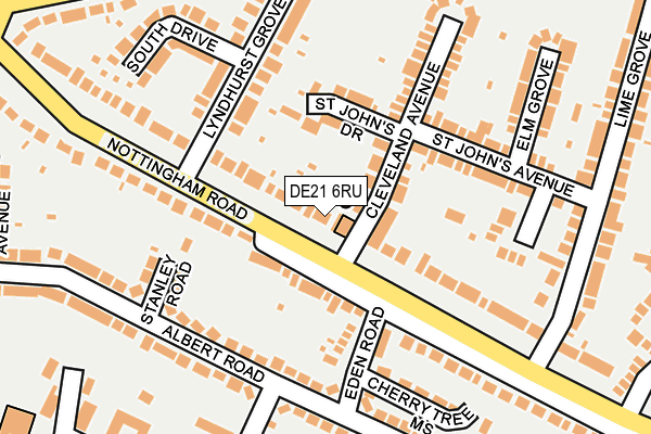 DE21 6RU map - OS OpenMap – Local (Ordnance Survey)
