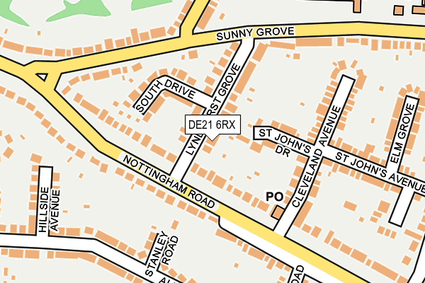 DE21 6RX map - OS OpenMap – Local (Ordnance Survey)