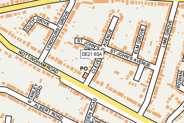 DE21 6SA map - OS OpenMap – Local (Ordnance Survey)