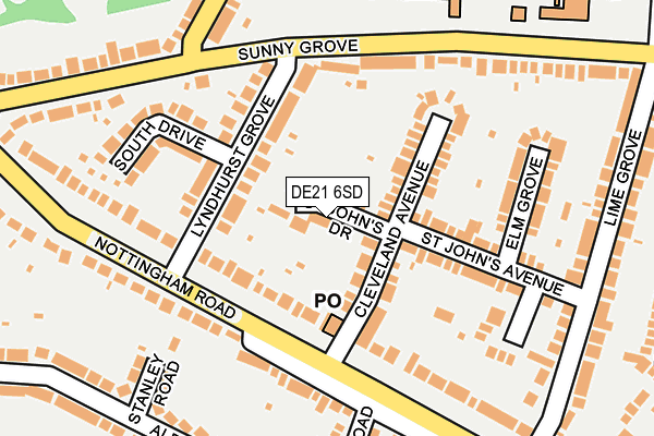 DE21 6SD map - OS OpenMap – Local (Ordnance Survey)