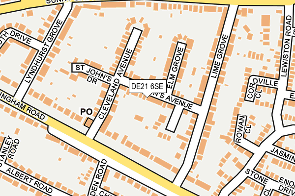 DE21 6SE map - OS OpenMap – Local (Ordnance Survey)