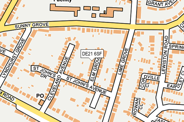 DE21 6SF map - OS OpenMap – Local (Ordnance Survey)