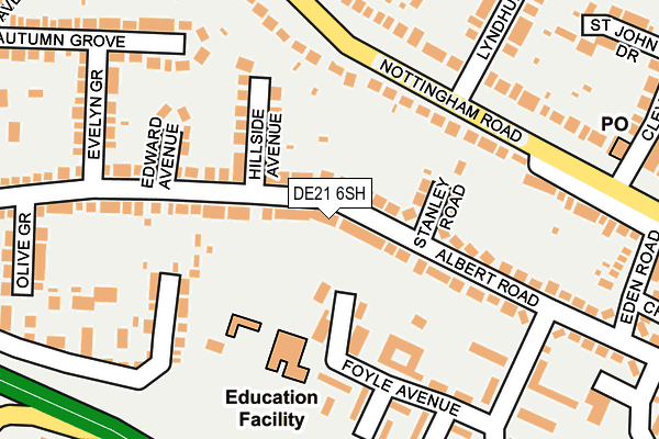 DE21 6SH map - OS OpenMap – Local (Ordnance Survey)