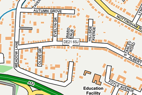 DE21 6SJ map - OS OpenMap – Local (Ordnance Survey)