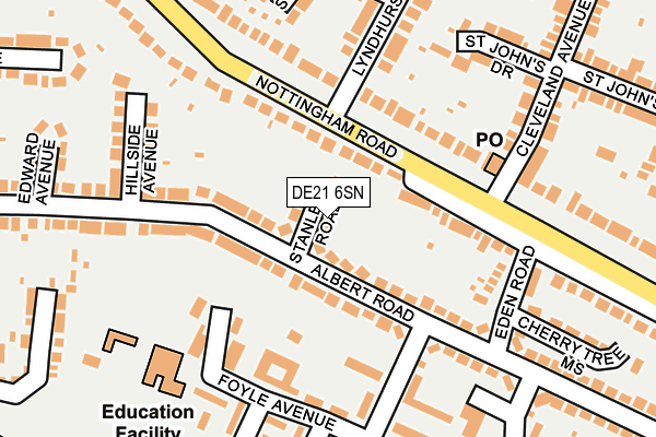 DE21 6SN map - OS OpenMap – Local (Ordnance Survey)