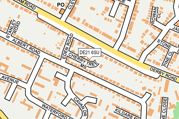 DE21 6SU map - OS OpenMap – Local (Ordnance Survey)