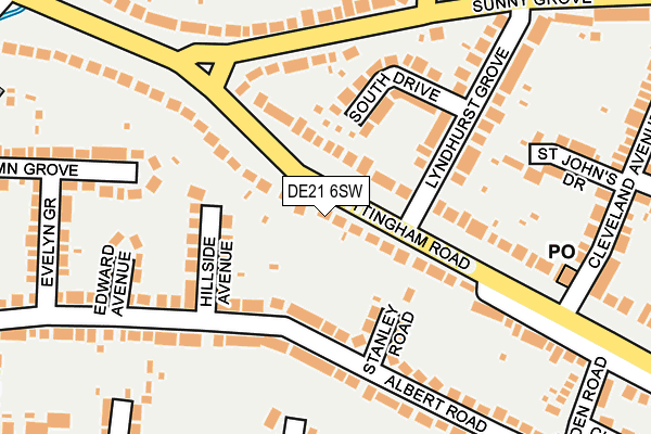 DE21 6SW map - OS OpenMap – Local (Ordnance Survey)