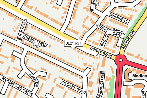 DE21 6SY map - OS OpenMap – Local (Ordnance Survey)