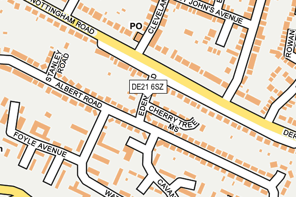 DE21 6SZ map - OS OpenMap – Local (Ordnance Survey)
