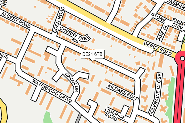 DE21 6TB map - OS OpenMap – Local (Ordnance Survey)