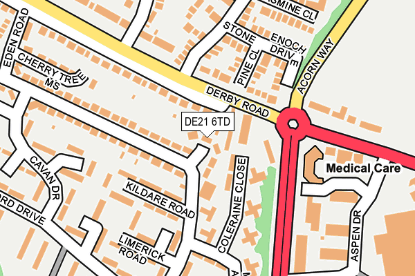 DE21 6TD map - OS OpenMap – Local (Ordnance Survey)