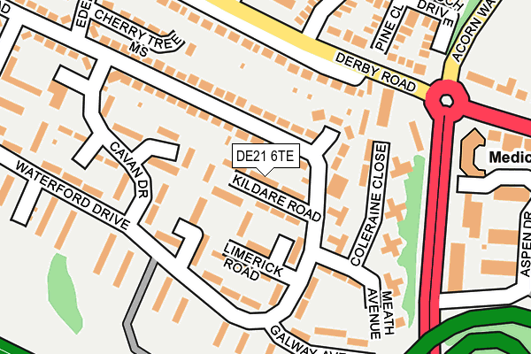 DE21 6TE map - OS OpenMap – Local (Ordnance Survey)