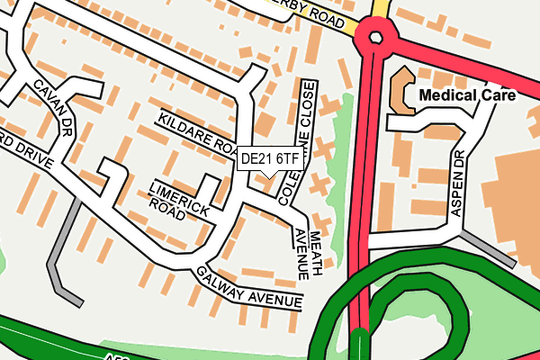 DE21 6TF map - OS OpenMap – Local (Ordnance Survey)