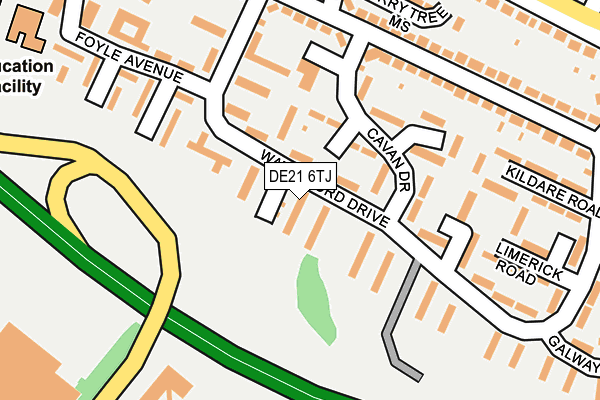 DE21 6TJ map - OS OpenMap – Local (Ordnance Survey)