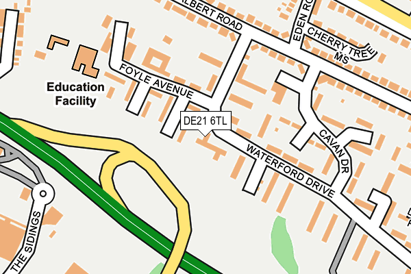 DE21 6TL map - OS OpenMap – Local (Ordnance Survey)