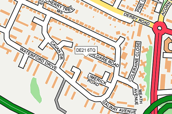 DE21 6TQ map - OS OpenMap – Local (Ordnance Survey)