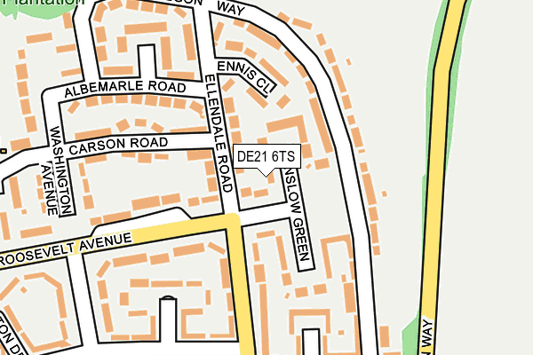 DE21 6TS map - OS OpenMap – Local (Ordnance Survey)