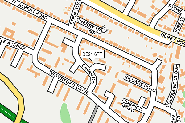 DE21 6TT map - OS OpenMap – Local (Ordnance Survey)