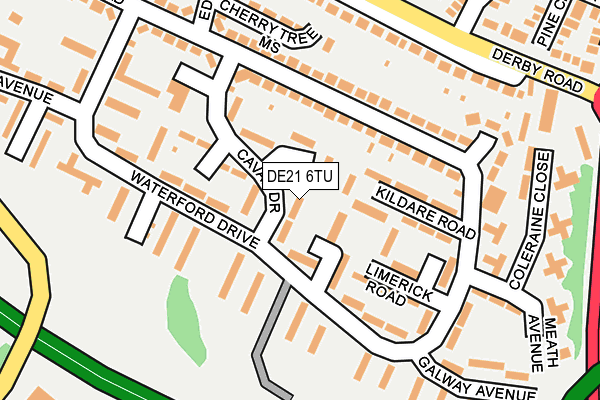 DE21 6TU map - OS OpenMap – Local (Ordnance Survey)