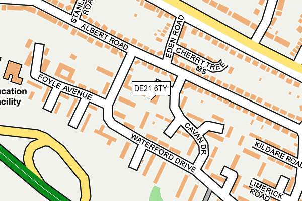 DE21 6TY map - OS OpenMap – Local (Ordnance Survey)